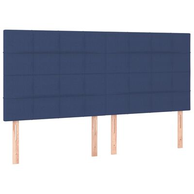 vidaXL Estructura de cama con cabecero de tela azul 180x200 cm