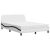vidaXL Cama con colch&oacute;n Dover cuero sint&eacute;tico blanco y negro 120x200 cm