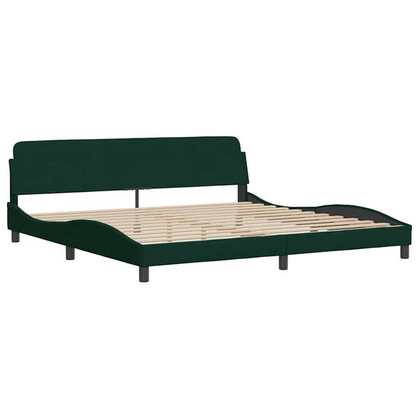 vidaXL Estructura de cama Dover terciopelo verde oscuro 200x200 cm