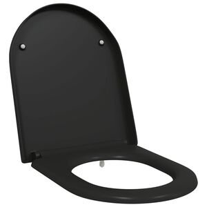 vidaXL Asiento de WC Negro 49 x 36 x 4 cm Duroplast