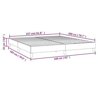 vidaXL Estructura de cama de tela gris claro 160x200 cm