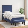 vidaXL Cama box spring con colch&oacute;n tela azul 80x200 cm
