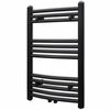 vidaXL Radiador toallero de ba&ntilde;o curvo negro 500 x 764 mm