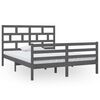 vidaXL Estructura de cama doble sin colch&oacute;n madera maciza gris