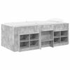 vidaXL Marco de cama loft con armario con estante 3 uds. Gris Hormig&oacute;n