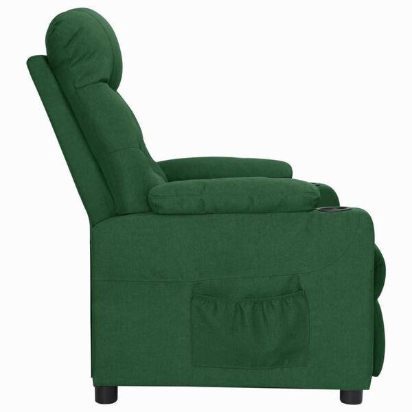 vidaXL Sill&oacute;n elevable tela verde oscuro