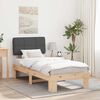 vidaXL Estructura de Cama con Cabecera Tapizada Gris oscuro