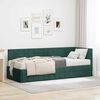 vidaXL Estructura de Cama Esquina con Colch&oacute;n 2 pcs Verde Terciopelo