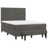 vidaXL Cama box spring con colch&oacute;n terciopelo gris oscuro 140x200 cm