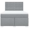 vidaXL Cama box spring con colch&oacute;n tela gris claro 160x200 cm