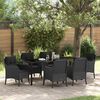 vidaXL Conjunto de Comedor de Jard&iacute;n 7 pcs Negro rat&aacute;n sint&eacute;tico