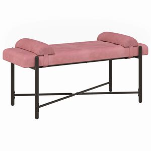 vidaXL Banco con Botones y Cojines Rosa 110 x 40 x 46 cm Terciopelo
