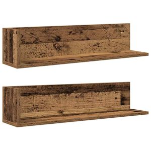 vidaXL Estantes de pared 2 uds madera envejecida 75x16,5x16,5 cm