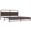 vidaXL Estructura de cama sin colch&oacute;n metal roble marr&oacute;n 183x213 cm