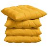 vidaXL Cojines para asiento 4 uds. Tela de Pana Amarillo Claro