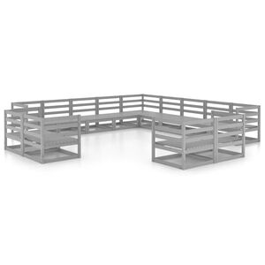 vidaXL Juego de muebles de jard&iacute;n 13 piezas madera maciza de pino