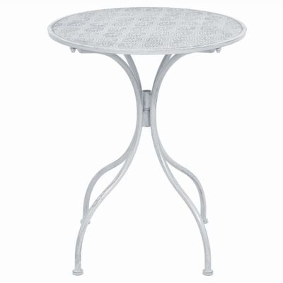 vidaXL Mesa y sillas bistró de jardín 3 piezas acero blanco grisáceo