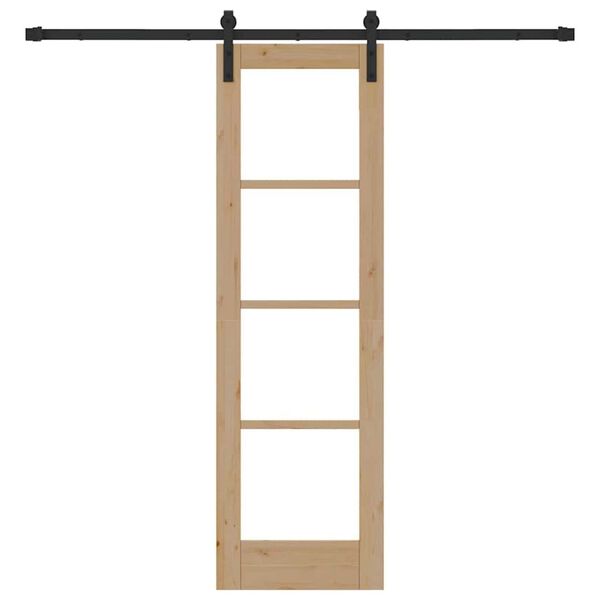 vidaXL Puerta Corredera ORKDAL Natural y negro 61 x 198,5 cm