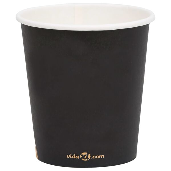 vidaXL Vasos de papel para caf&eacute; 100 uds negro 200 ml