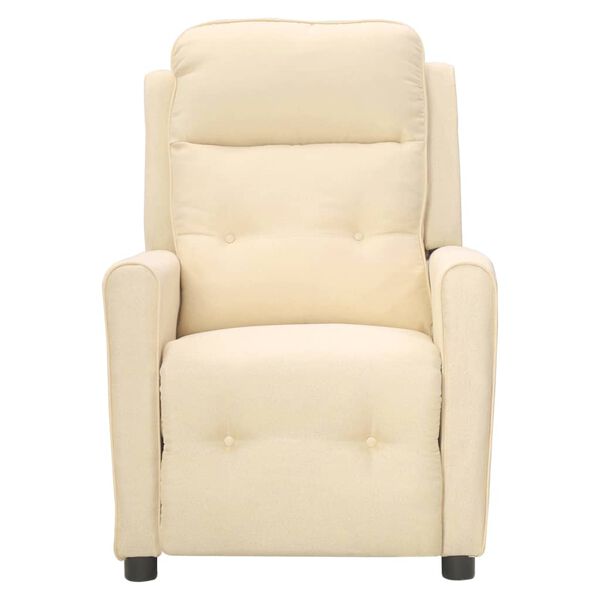 vidaXL Sillón de masaje elevable tela color crema