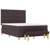 vidaXL Cama tipo Box Spring Marr&oacute;n oscuro 140 x 200 cm tela