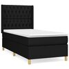 vidaXL Cama box spring con colch&oacute;n tela negro 90x190 cm