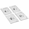 vidaXL Tapas para bandejas Gastronorm 1/4 acero inoxidable 4 unidades