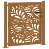 vidaXL Puerta de jard&iacute;n 100x100 cm de acero corten con dise&ntilde;o ondulado