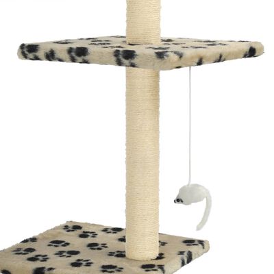 vidaXL Rascador para gatos con postes de sisal huellas beige 260 cm
