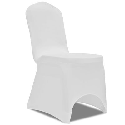 vidaXL Funda de silla elástica 4 unidades blanca