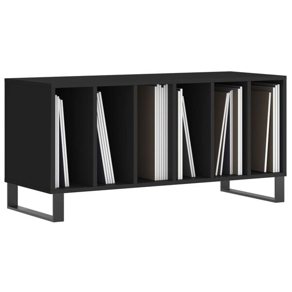 vidaXL Mueble para discos madera contrachapada negro 100x38x48 cm