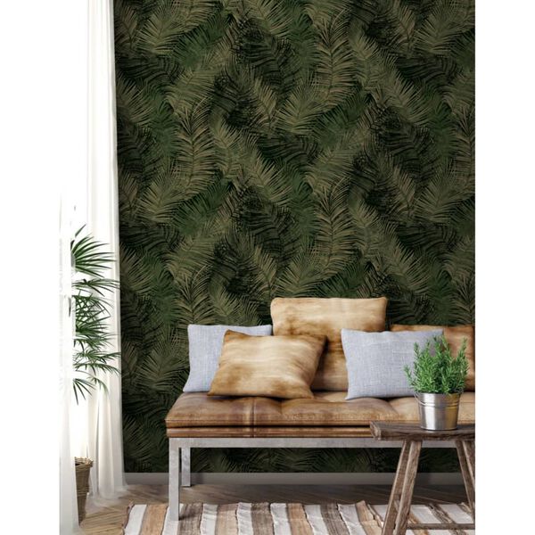 DUTCH WALLCOVERINGS Papel de pared Palm verde