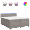 vidaXL Cama box spring con colch&oacute;n tela gris taupe 200x200 cm