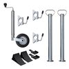 vidaXL Rueda de remolque 48 mm con 2 tubos de soporte y 3 abrazaderas