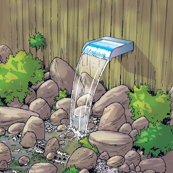 Ubbink Cascada Nevada 30 cm con luz LED acero inoxidable