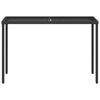 vidaXL Mesa de jardín superficie de vidrio ratán PE negro 115x54x74 cm