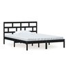 vidaXL Estructura de cama de madera maciza negro 150x200 cm