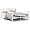 vidaXL Estructura de cama con cabecero madera pino blanco 135x190 cm