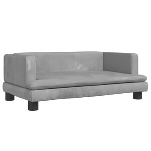 vidaXL Cama para perros de terciopelo gris claro 80x45x30 cm