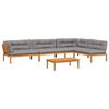 vidaXL Set de sof&aacute;s de palets de jard&iacute;n y cojines 5 pzas madera acacia