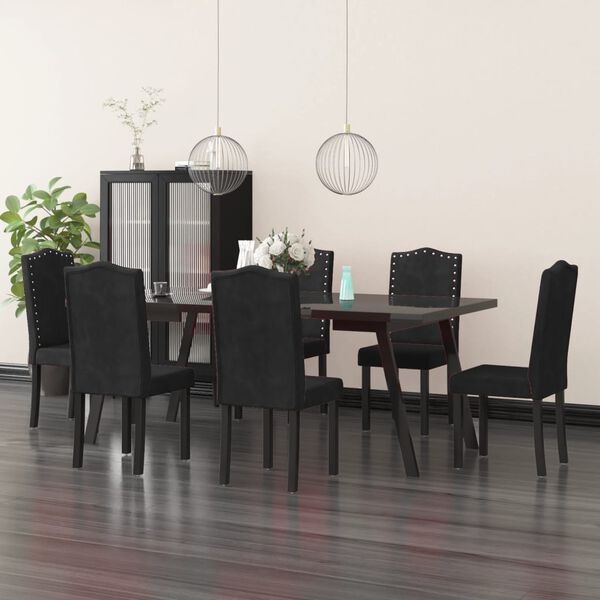 vidaXL Sillas de comedor 6 unidades terciopelo negro