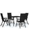 vidaXL Juego de comedor para jard&iacute;n 5 piezas negro