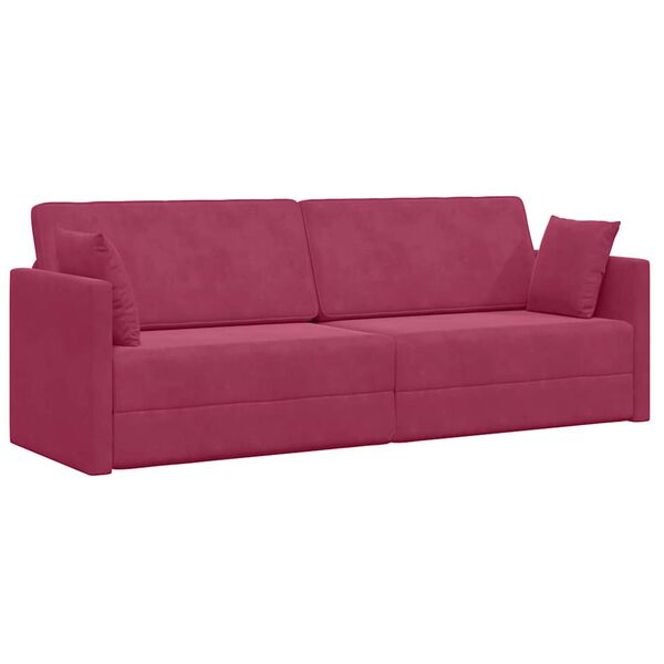 vidaXL Sof&aacute;-cama de piso 200cm Rojo vino Terciopelo