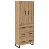 vidaXL Aparador alto con cajón 2 pcs Roble artesanal