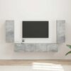 vidaXL Conjunto de mueble para TV de pared 4 pcs Gris Concreto