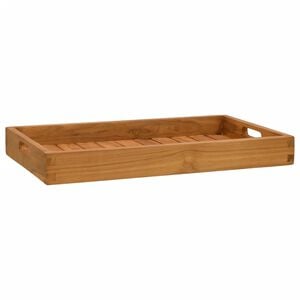 vidaXL Bandeja de madera de teca maciza 60x35 cm