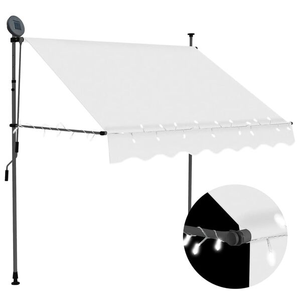 vidaXL Toldo manual retráctil con LED crema 150 cm