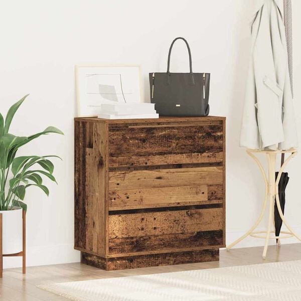 vidaXL Armario de Noche con caj&oacute;n Madera vieja 71 x 34,5 x 75 cm