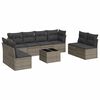 vidaXL Set de muebles de jard&iacute;n 9 pzas y cojines rat&aacute;n sint&eacute;tico gris