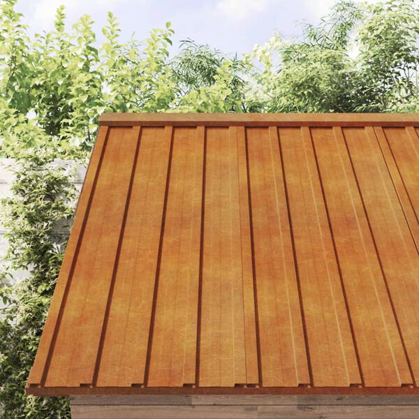 vidaXL Paneles de tejado 12 uds acero corten oxidado 100x44cm